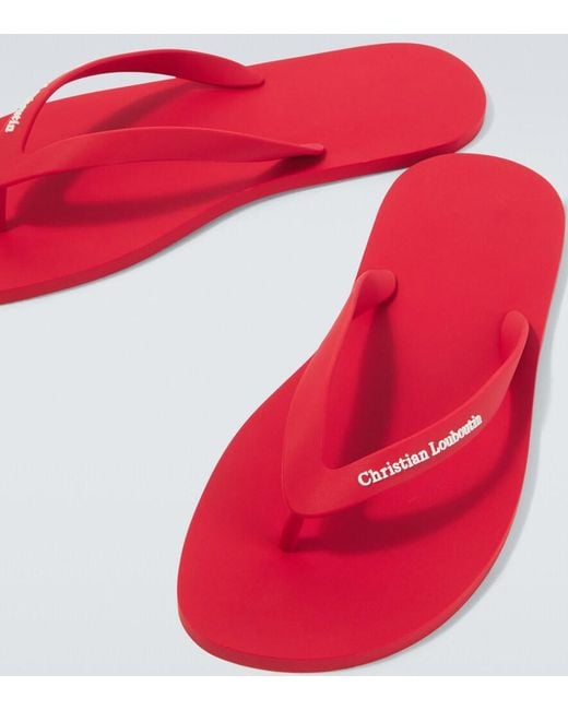 Christian Louboutin Red Logo Thong Sandals for men