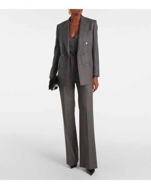 Tom Ford Gray Wool Open-Back Vest