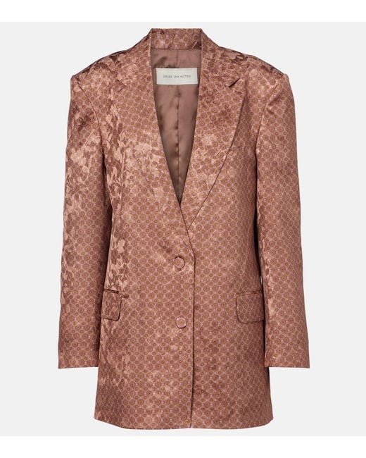Dries Van Noten Brown Printed Blazer