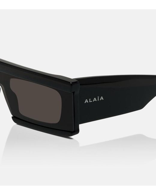 Alaïa Black Logo Flat-Top Sunglasses