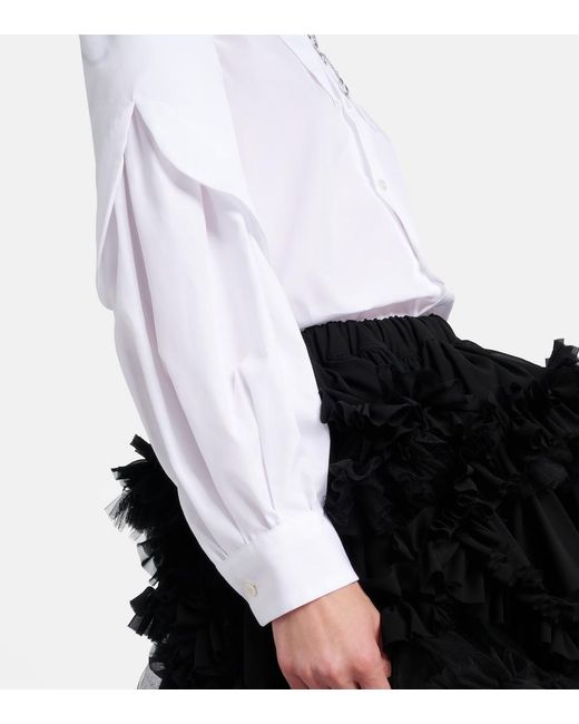 Noir Kei Ninomiya White Embellished Cotton Shirt