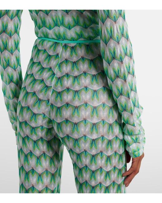 Missoni Green High-Rise Flared Pants