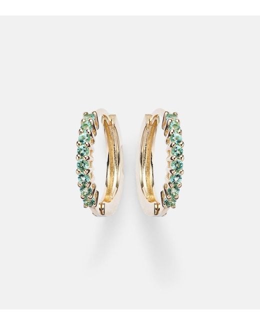 Mateo Metallic 14Kt Earrings With Emeralds