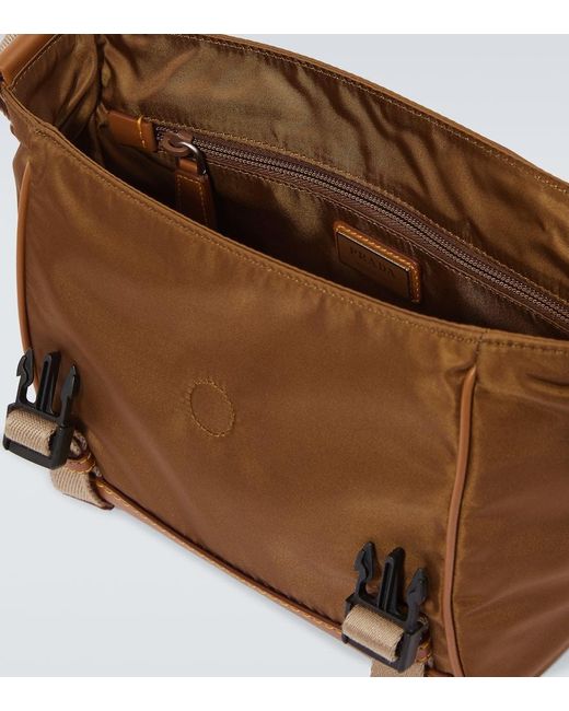Prada Brown Re-Nylon Leather-Trimmed Shoulder Bag for men