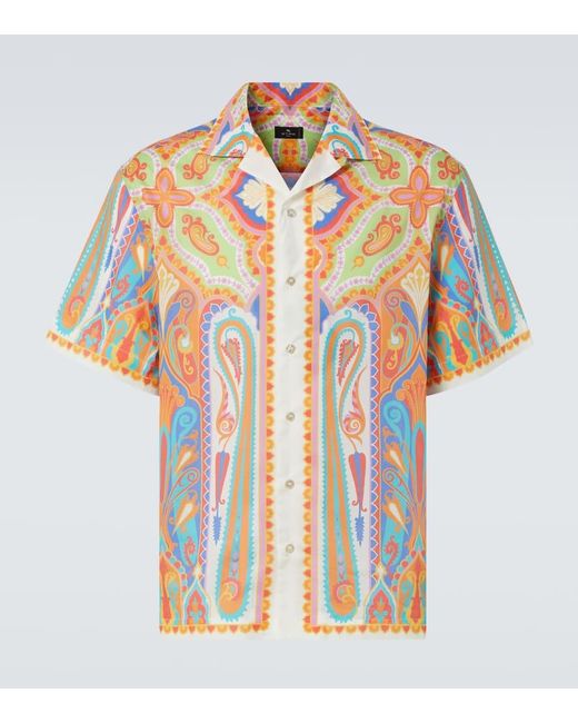 Camisa Bowling De Algodon Estampada Etro de hombre de color Multicolor