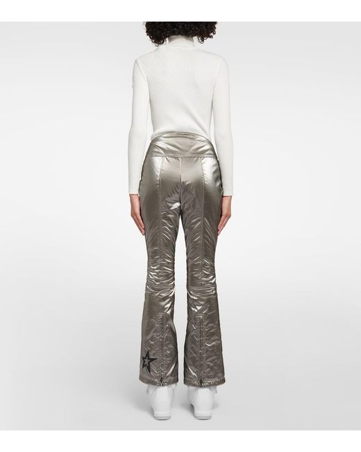 Perfect Moment Gray Aurora Low-Rise Metallic Flared Ski Pants