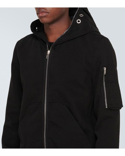 Rick Owens Black Cotton Bomber Jacket for men