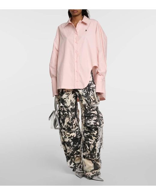 The Attico Pink Hemd Diana aus Baumwollpopeline