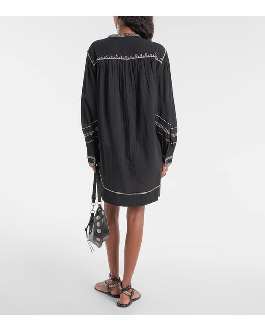 Vestido corto Pradel de algodon bordado Isabel Marant de color Black
