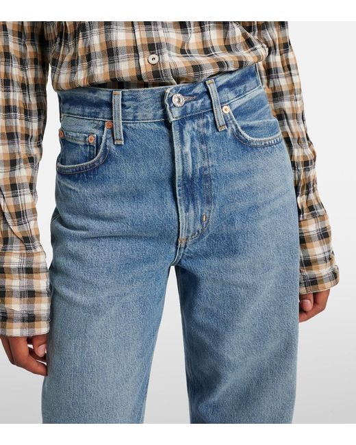 Citizens of Humanity Blue Miro High-Rise Cropped Barrel-Leg Jeans