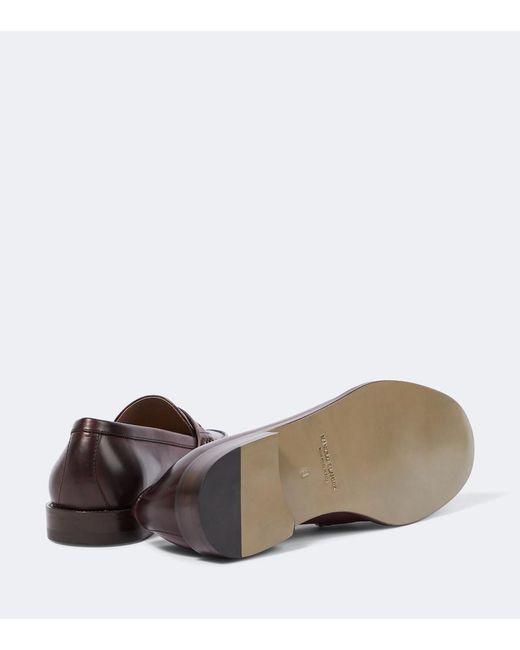 Manolo Blahnik Purple Perry Leather Penny Loafers for men