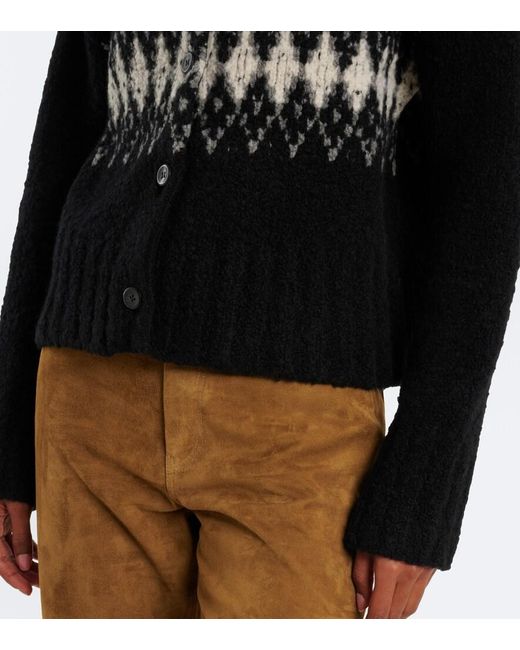 Altuzarra Black Haven Fair Isle Wool Cardigan