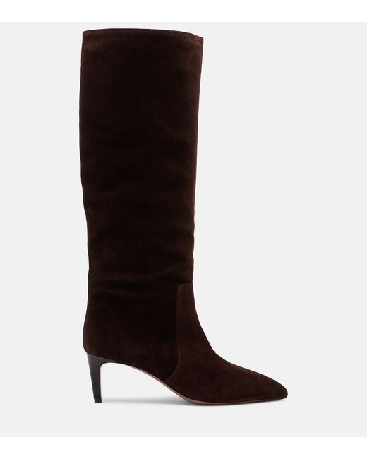 Paris Texas Brown Stiletto Suede Knee-High Boots