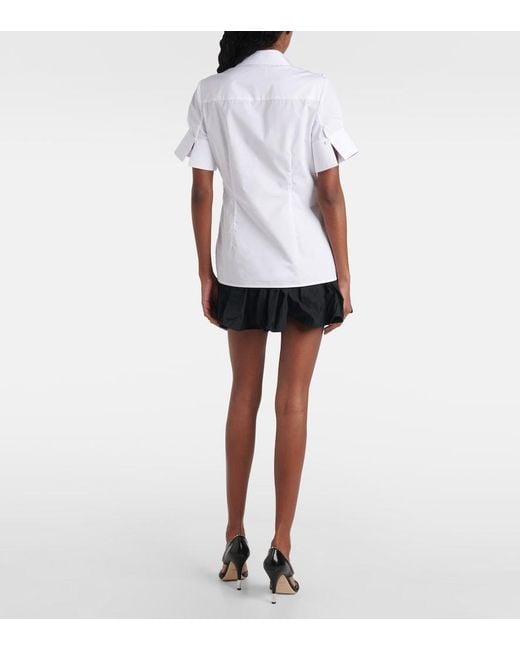 Erdem White Floral-Applique Cotton Shirt