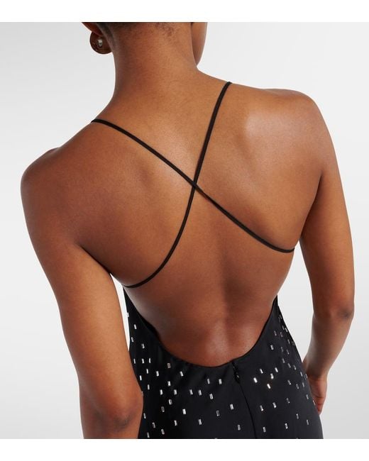 Rabanne Black Embellished Chiffon Maxi Dress