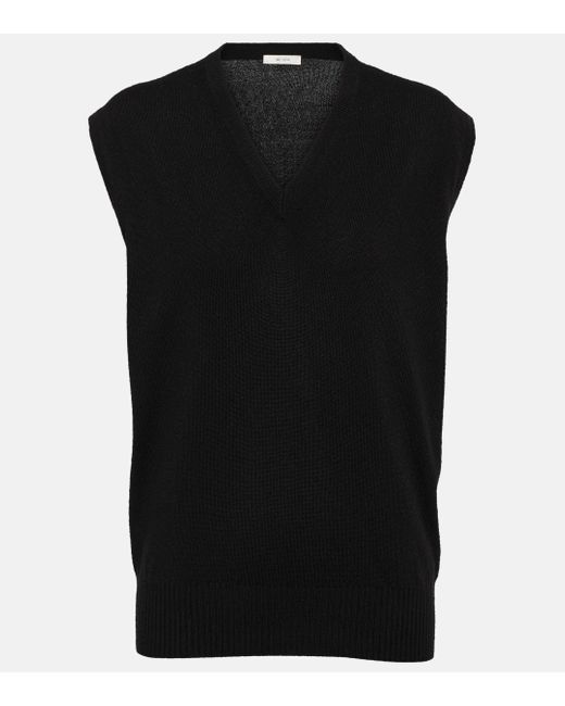 The Row Black Dom Cashmere Vest