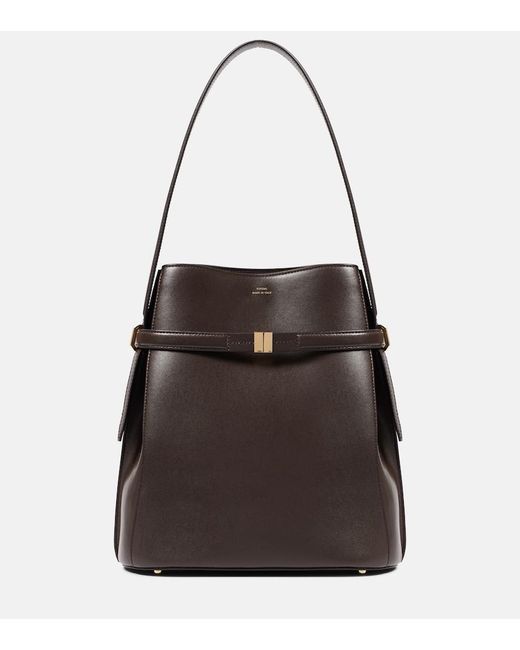 Totême Black Leather Bucket Bag