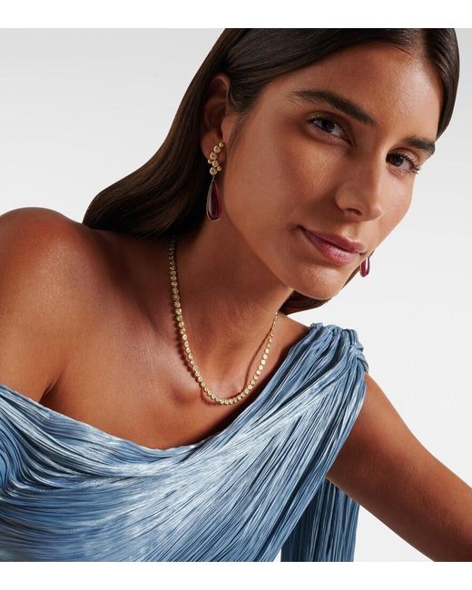 Octavia Elizabeth Metallic Blossom 18Kt Tennis Necklace With Diamonds