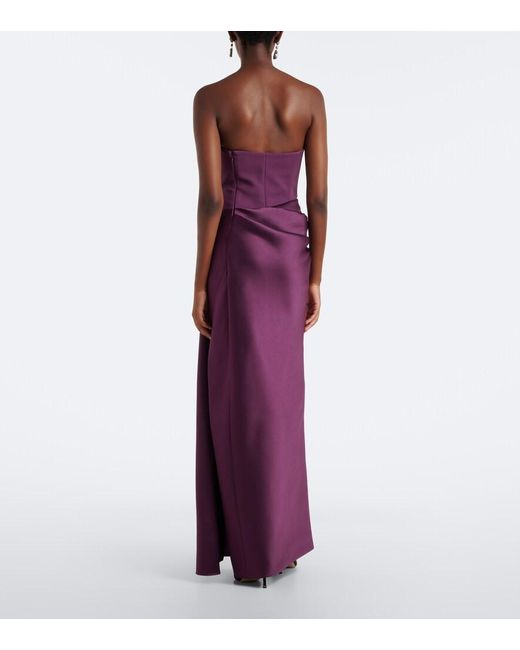 Solace London Purple Seri Crepe Corset Gown