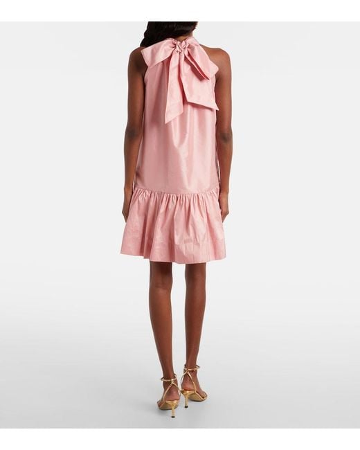 Jonathan Simkhai Pink Hope Bow-Detail Taffeta Minidress