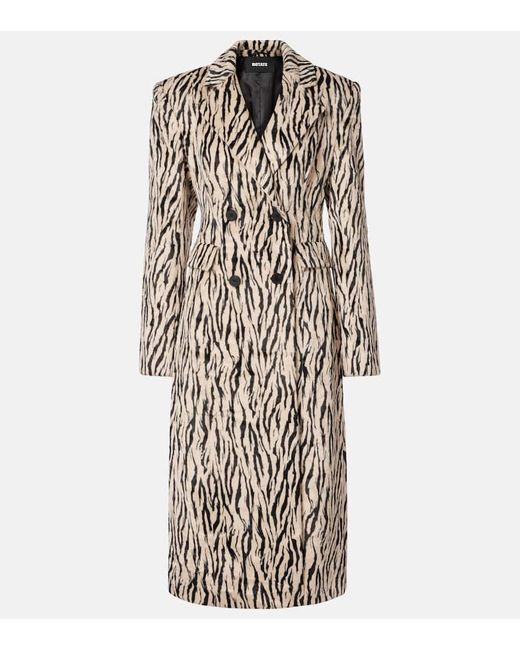 Abrigo Cruzado De Pelo Sintetico Estampado ROTATE BIRGER CHRISTENSEN de color Black