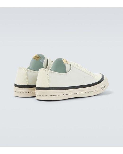 Visvim White Nolan Leather-Trimmed Canvas Sneakers for men