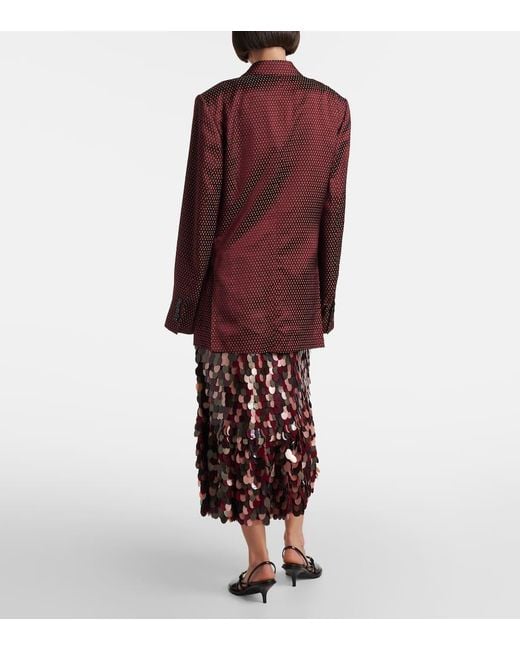 Dries Van Noten Red Polka-Dot Double-Breasted Blazer