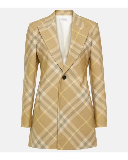 Burberry Natural Blazer Check aus Wolle