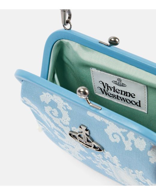 Vivienne Westwood Blue Vivienne's Small Jacquard Tote Bag