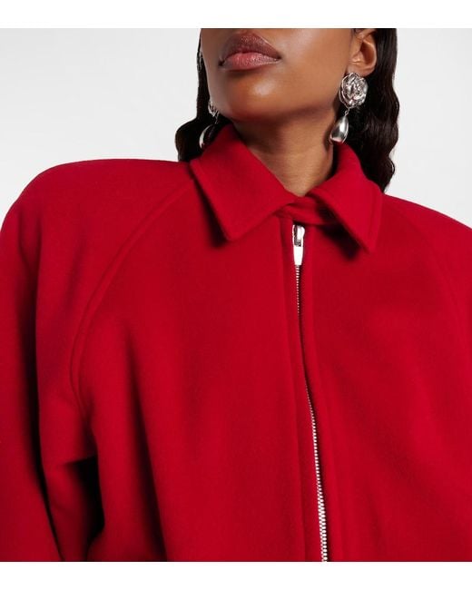 Magda Butrym Red Wool Bomber Jacket
