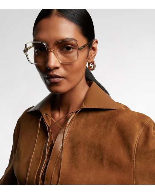 Gucci Natural Eckige Brille Optical Native Gg