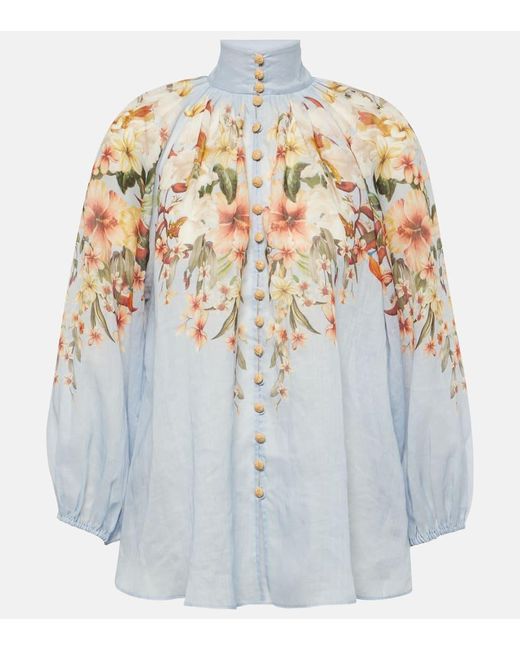 Camisa de Lexi Billow con motivo floral Zimmermann de color White