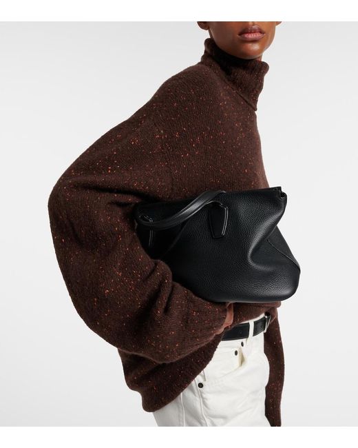 The Row Black Marcel Leather Tote Bag