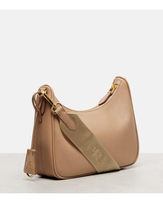 Prada Natural Schultertasche Re-Edition 2005 Aus Leder