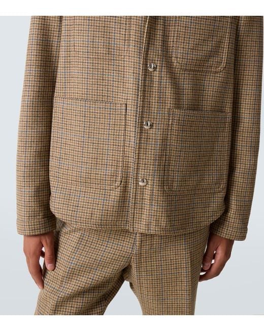 Thom Browne Natural Checked Wool Tweed Overshirt for men