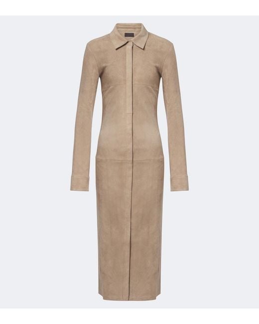 Stouls Natural Becky Suede Shirt Dress