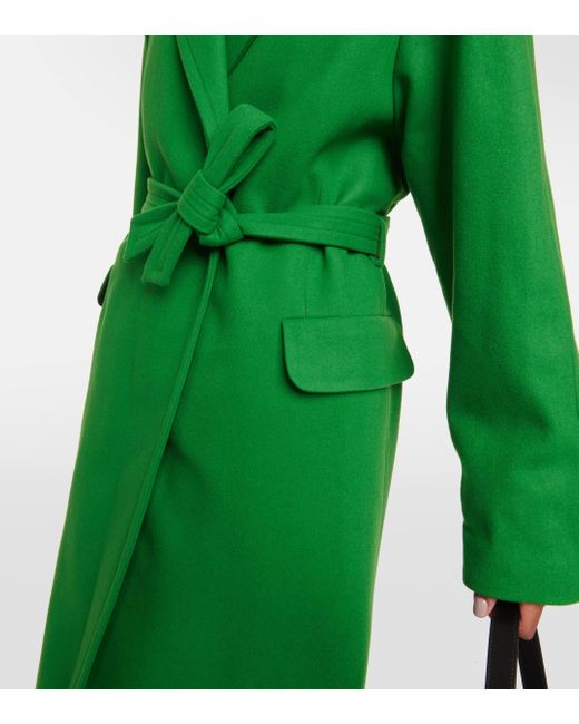 A.P.C. Green Florence Wool-blend Wrap Coat