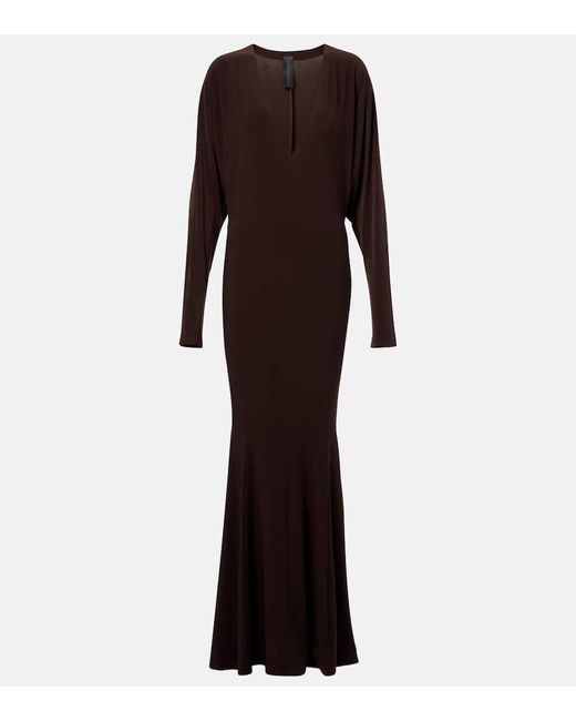 Norma Kamali Brown Robe Aus Jersey