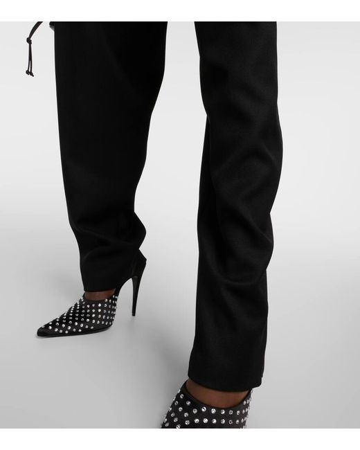 Pantalones de lana de tiro alto Magda Butrym de color Black