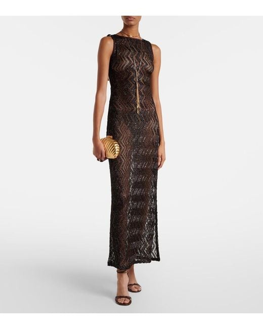 Missoni Black Zigzag Sequined Beach Cover-Up
