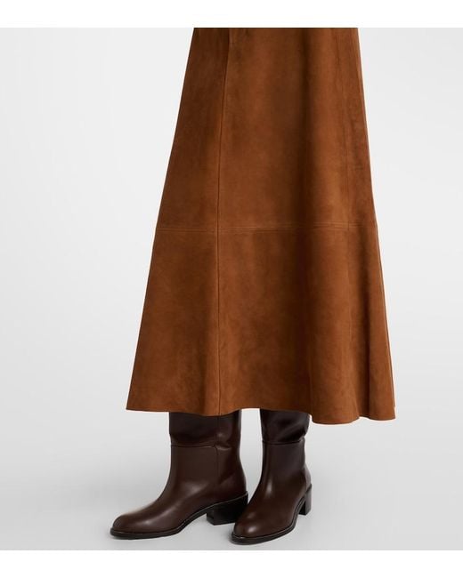 Citizens of Humanity Brown Cassia Suede Midi Skirt