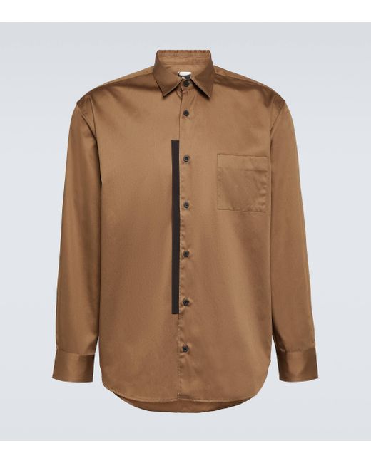 GR10K Brown Cotton Poplin Shirt for men