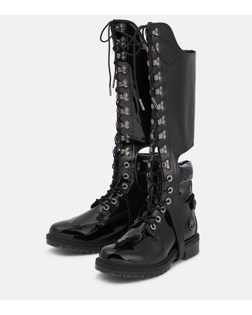 Jimmy Choo Black X Timberland Convertible Patent Leather Boots