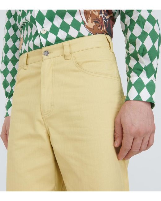 Bode Yellow Brook Cotton Canvas Wide-Leg Pants for men