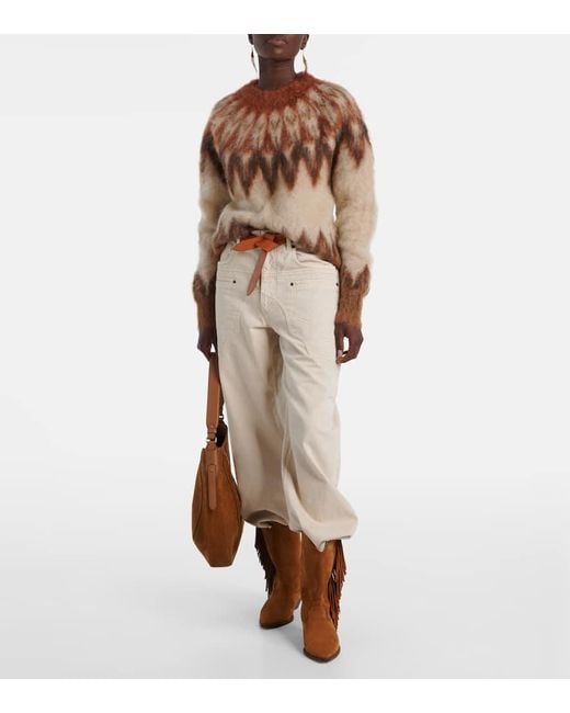 Isabel Marant Brown Pullover Natania Aus Einem Wollgemisch