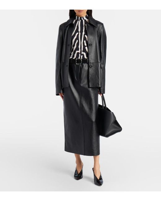 Ferragamo Black Zebra-Print Top