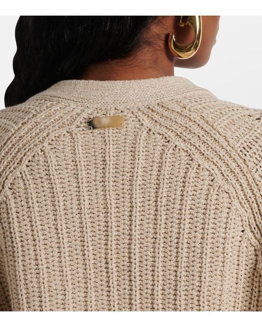 Max Mara Natural Stelvio Linen And Cotton Cardigan