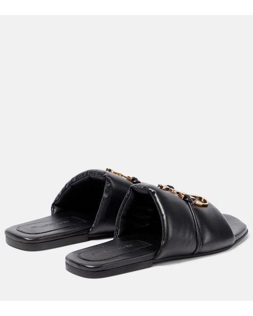 J.W. Anderson Black Anchor Leather Sandals