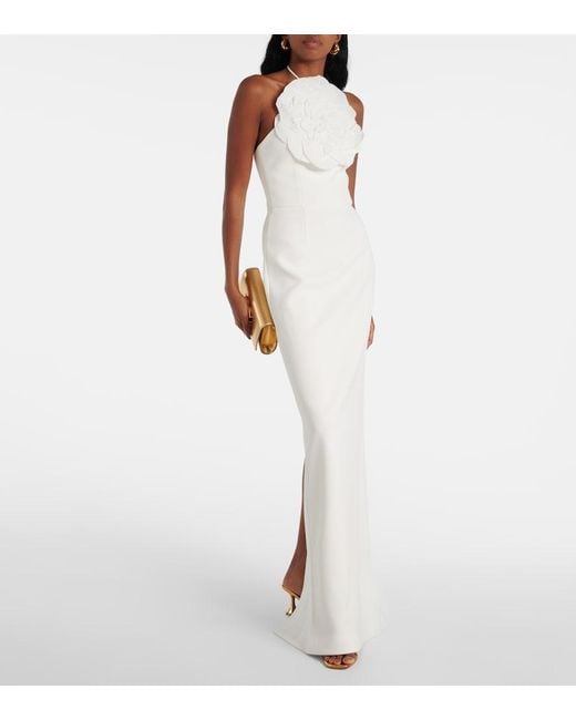 Rebecca Vallance White Bridal Odetta Floral-Applique Gown