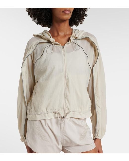 Adidas By Stella McCartney Natural Gathered Hooded Track Jacket